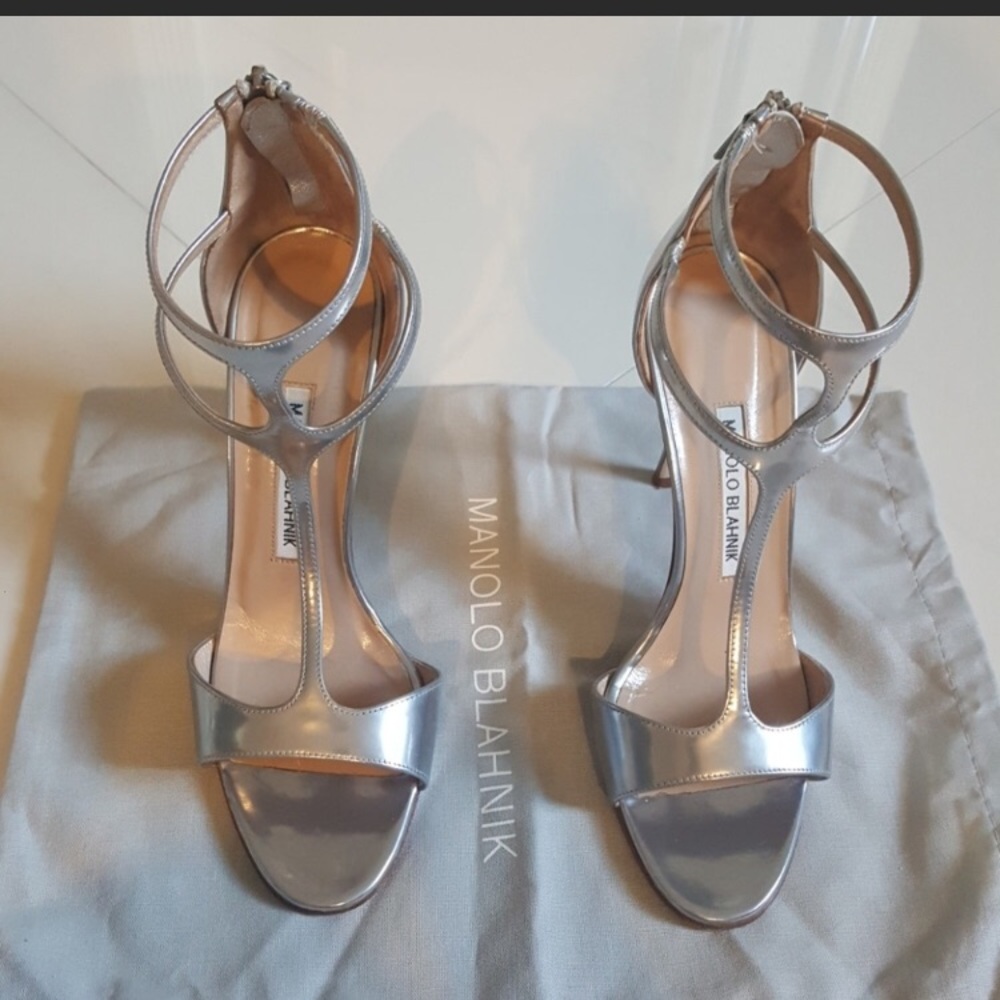 Manolo Blahnik T strap sandals